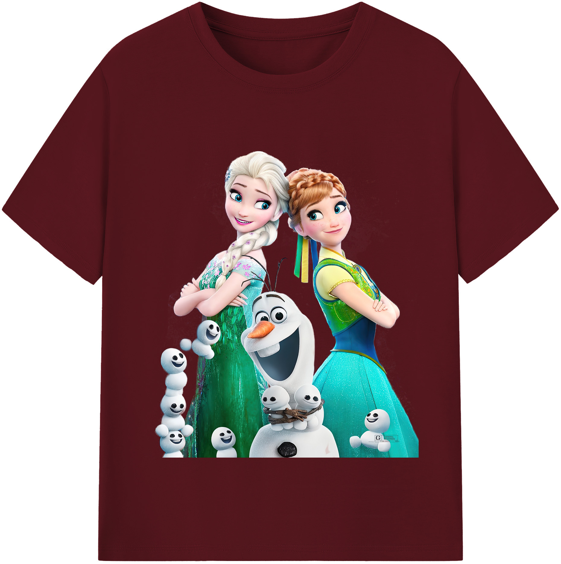 （画像用） アナと雪の女王 アンナ エルサ Frozen Anna Elsa 綿100％半袖Tシャツ（フロントプリント）